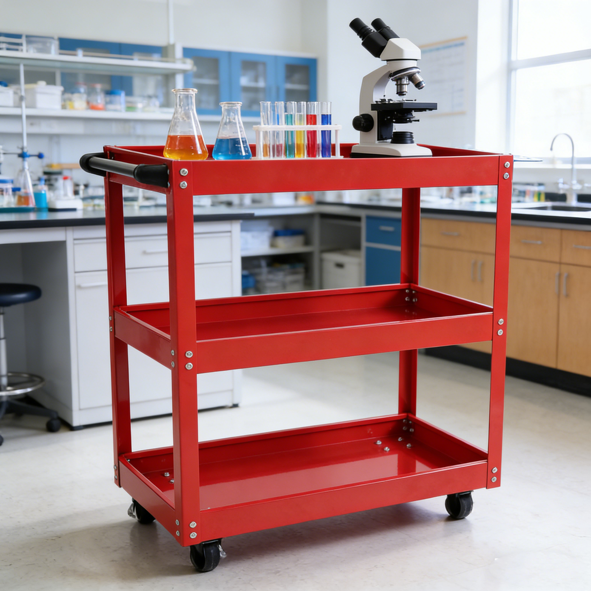 Tool Cart on Wheels - 3 Tier Rolling Mechanic Tool Cart