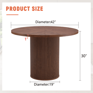 Modern Spliced Circular Dining Table With 42 Inch Diameter