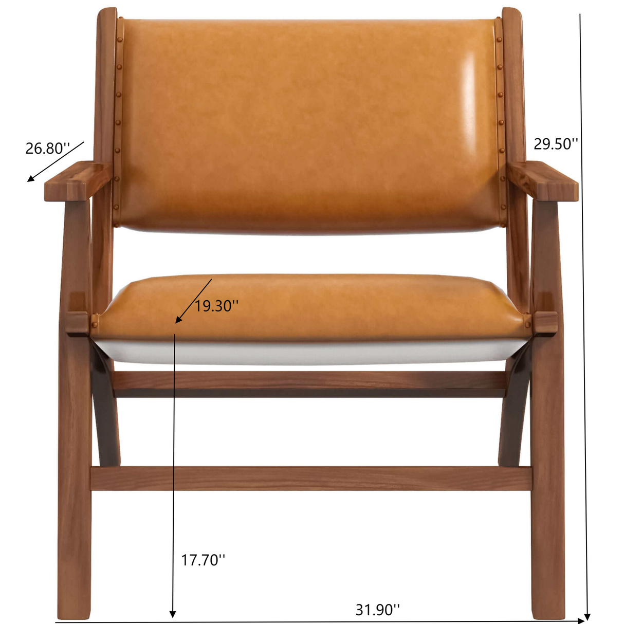 Hendrix Antique Tan Leather Arm Chair