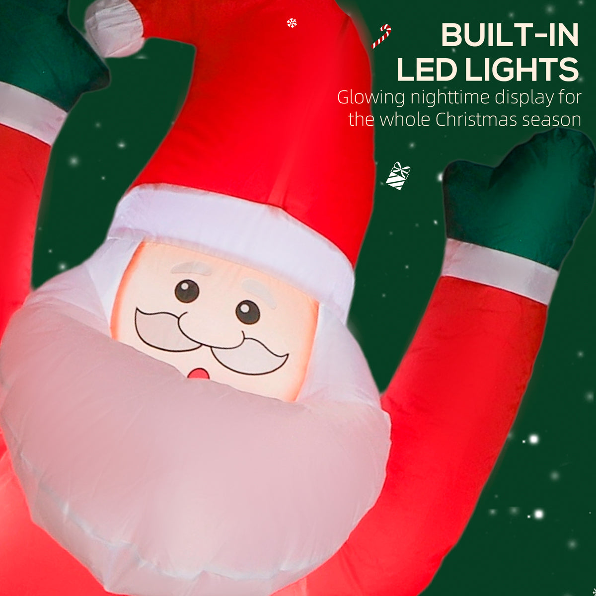 Outsunny 7FT Hanging Christmas Inflatable Santa with Dog