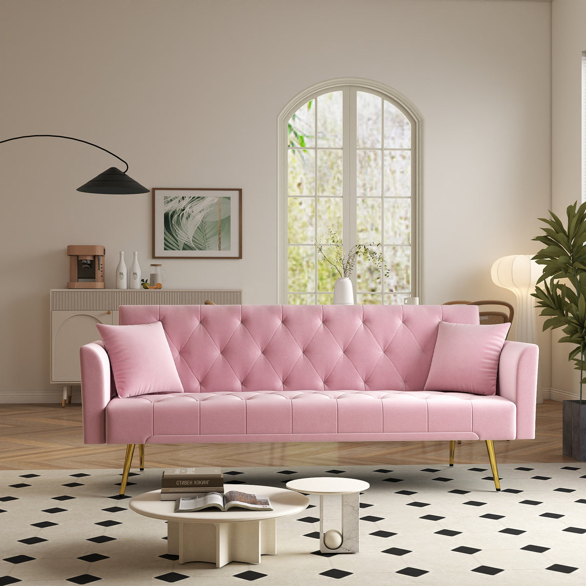 Modern Convertible 72 Inch Foldable Sleeper Sofa