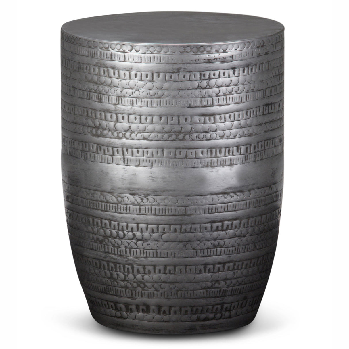 Johnsen-15-inch-Wide-Tribal-Pattern-Metal-Accent-Table-in-Antique-Silver-