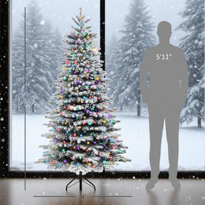 6.5ft Snow Flocked Artificial Christmas Tree