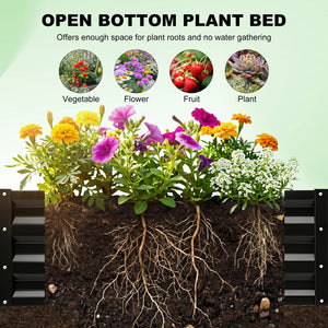 Raised Garden Bed with Arch Trellis, 2 Pack Metal Planter Boxes