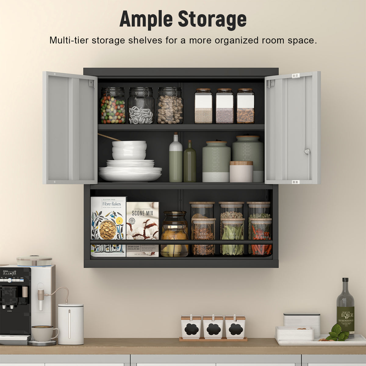 Metal Adjustable 2 Doors Storage Cabinet