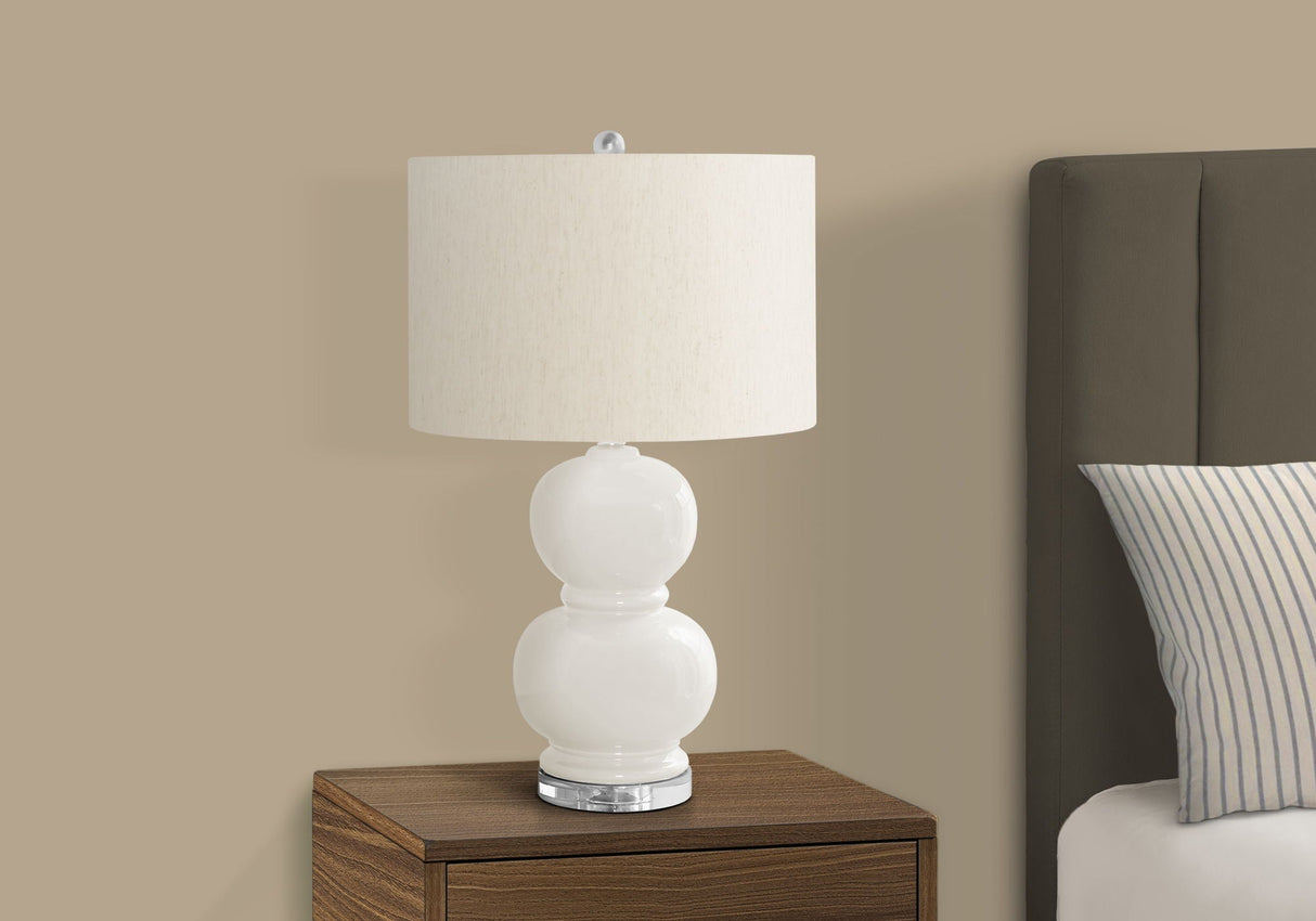 Contemporary Lighting, Ceramic Table Lamp - Cream - Best Buy Furniture