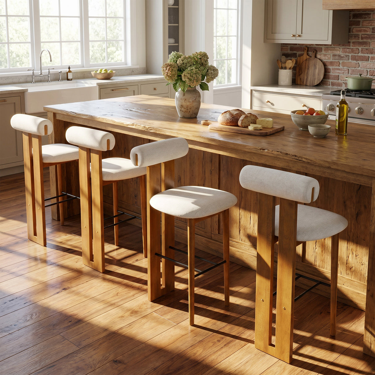 Renee Indoor Contemporary Rolled-Back Bar Stool