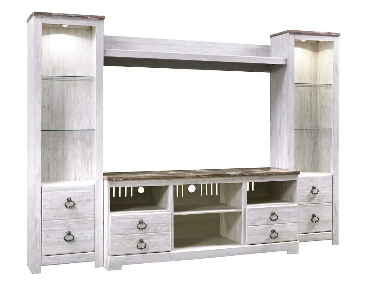 Willowton - Entertainment Center With Fireplace Option - Best Buy Furniture