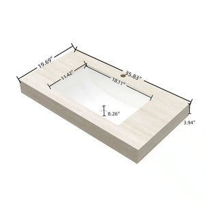 36" Roma Travertine-Pattern Sintered Stone Countertop with Undermount Ceramic Basin