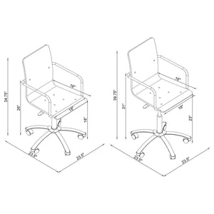 Clear Office Chair With Caster Wheels Futuristic Design, Adjustable Height - Clear