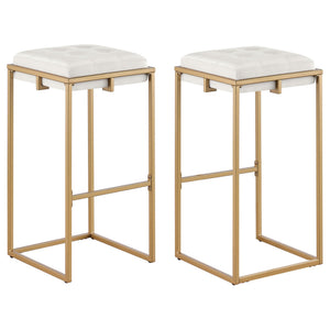 Soccoro - Square Tufted Cushion Stools (Set of 2) - Beige