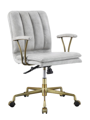 Damir - Vintage Top Grain Leather Office Chair - Antique White / Vintage - Best Buy Furniture