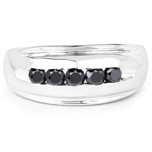 0.50 Carat Genuine Black Diamond .925 Sterling Silver Ring