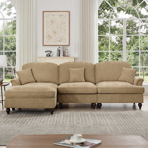 Mid Century Three Seater Modular L Shaped Sectional Couch