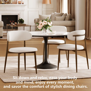 Upholstered Dining Chairs For Dining Room (Set of 2) - Beige
