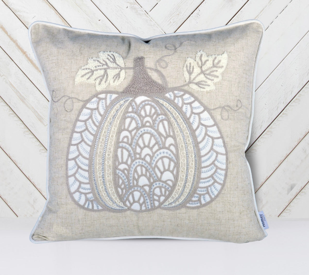 Lace Embroidered Pumpkin Throw Pillow – Set of 2