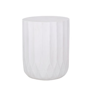 Outdoor End Table With Scallop Edge - Antique White - Best Buy Furniture