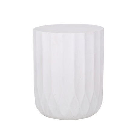 Outdoor End Table With Scallop Edge - Antique White - Best Buy Furniture