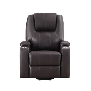 Brown Leather Recliner Aire w/Power Lift & Massage
