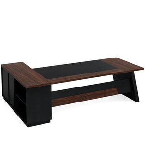L-Shaped Executive Desk With File Cabinet & Drawers