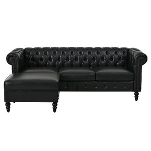 U-style 85" Modern 4-Seater L-Shaped Sectional Sofa with Storage Ottoman