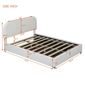 Upholstered Platform Bed With Hydraulic Storage System