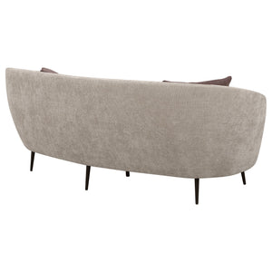 Aura - Upholstered Curved Sofa And Tapered Legs - Beige