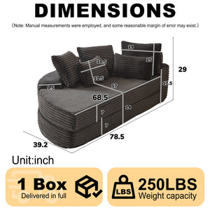 Semi Circular 2 In 1 Sofa Bed With Neck Pillow And Throw Pillows