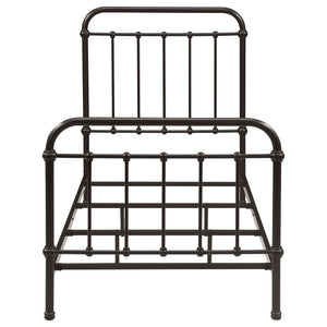 Twin Panel Bed With Ornate Design - Bronze