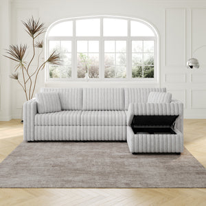 106.3" Soft 3-Person Sofa with Ottoman