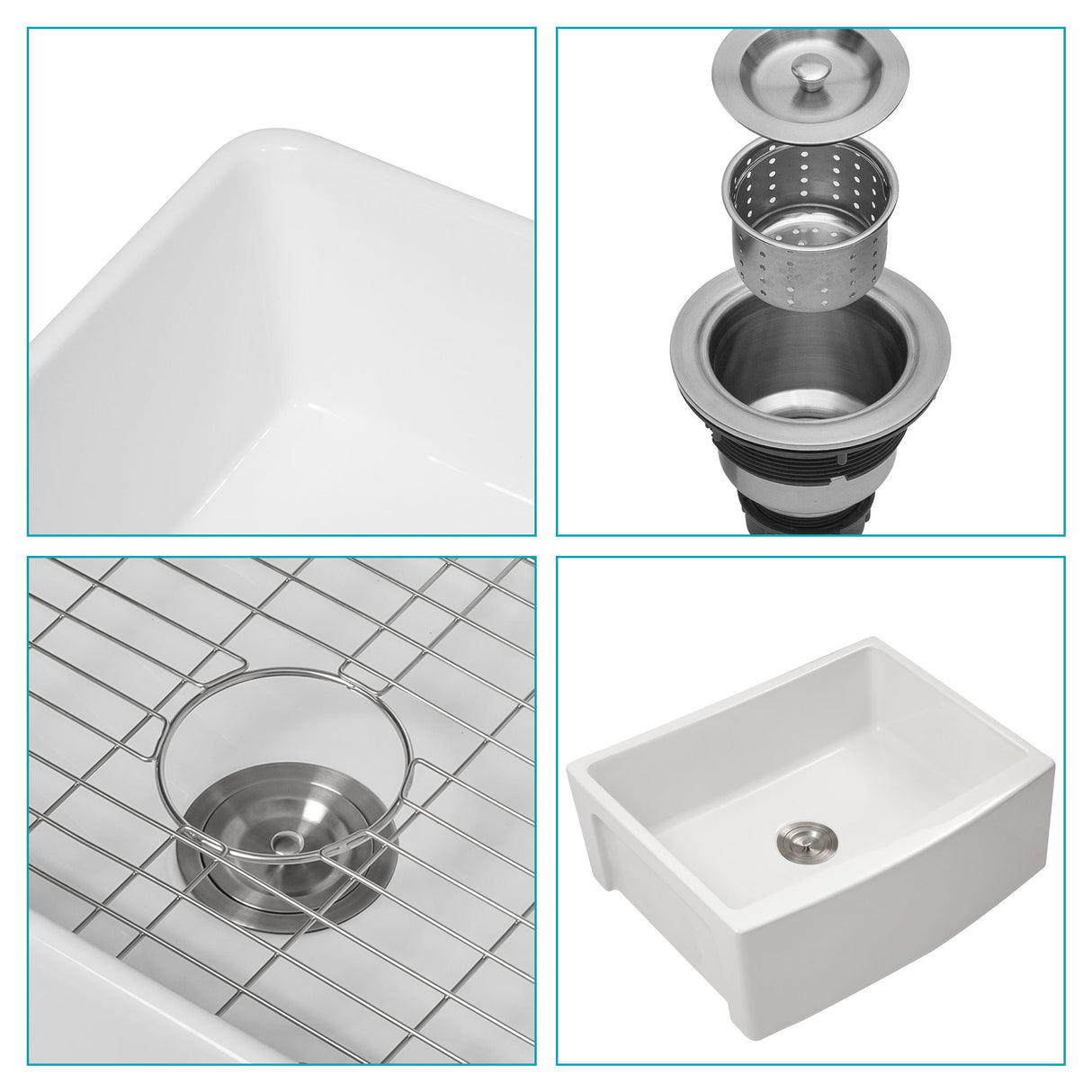 Farmhouse Sink, Apron Front Single Bowl With Arch Edge Design