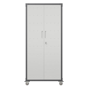 Metal Garage Storage Cabinet With Wheels Heavy Duty Tool Storage Cabinet - Brushed Nickel