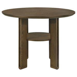 Crispin - 5 Piece Counter Height Dining Set With Upholstered Chairs - Brown