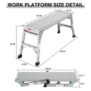 Work Platform Aluminum Portable Bench Folding Ladder