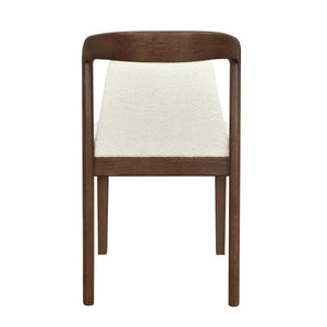 Upholstered Backrest Armless Dining Chairs (Walnut+Camel)