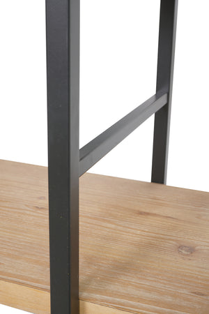 Tall Arched Wood and Iron Display Shelf
