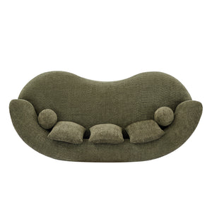 90 in. Curved Modern Boucle Sofa