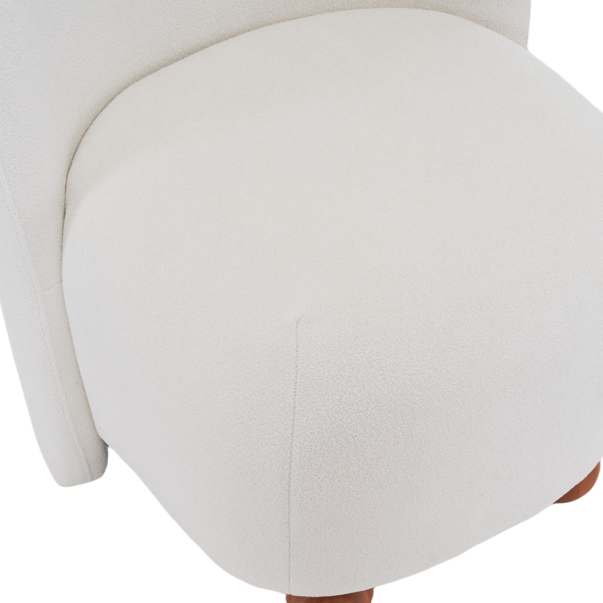 Modern Low Back Accent Upholstered Armless Living Room Chairs, Round Feet