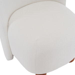 Modern Low Back Accent Upholstered Armless Living Room Chairs, Round Feet