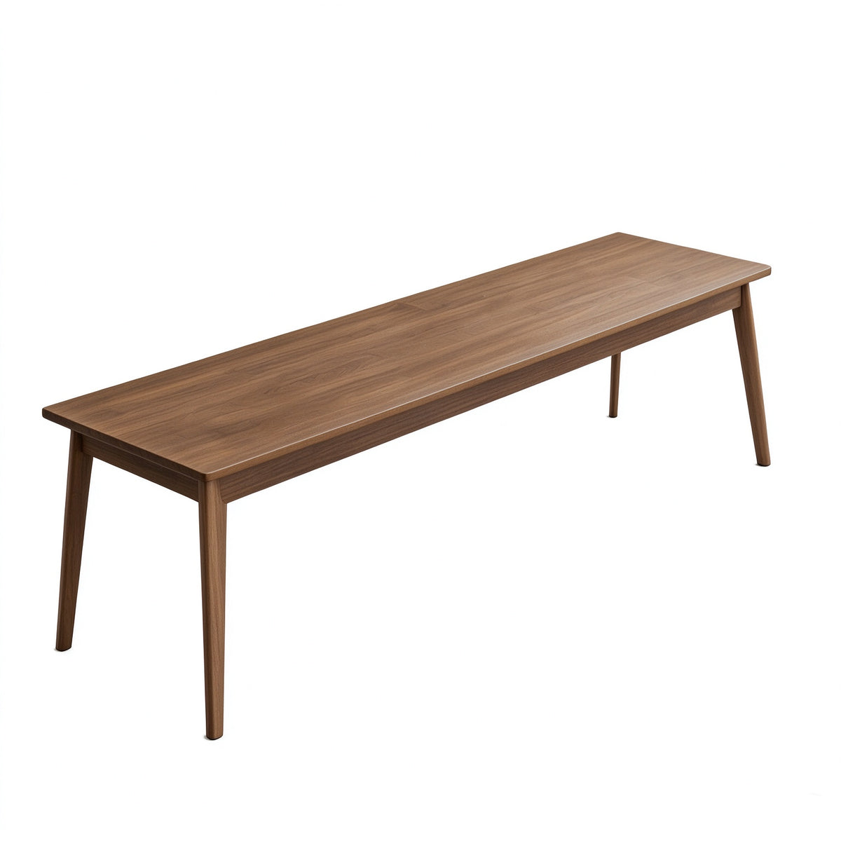 Mid-Century Long Desk Table, 63-Inch, Walnut Wood