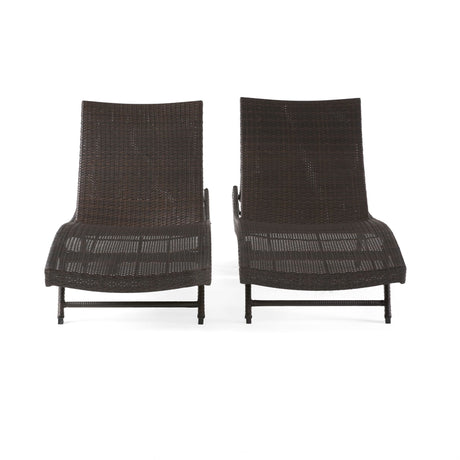 Kauai - Modern Style Wicker Chaise Lounge - Brown Multi - Best Buy Furniture