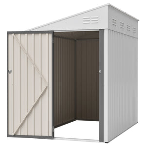 White 4' x 7' Lean-To Storage Shed