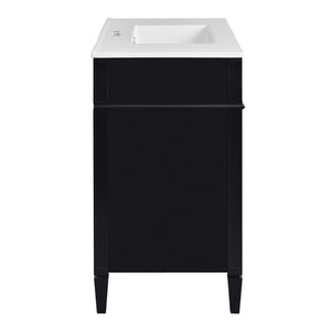 Bathroom Vanity With Mirror Cabinet, Single Sink With 2 Soft Closing Doors And 4 Drawers