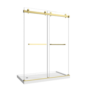 55"-60" W x 76" H Brushed Frameless Shower Door