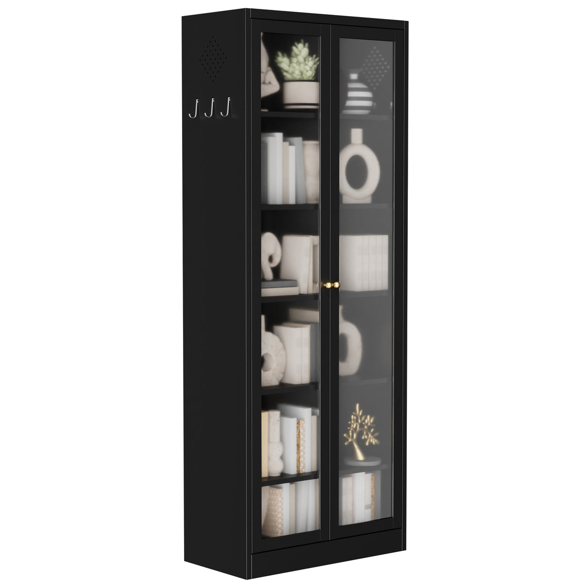 Metal Kitchen Pantry Cabinet with 5 Adjustable Shelves - Steel