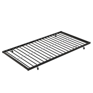 Modern Metal Bunk Bed With Side Ladders And Guardrail
