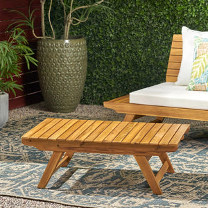 Outdoor Acacia Wood Coffee Table With Open Slat Design - Best Buy Furniture