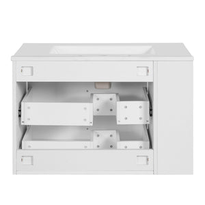 Wall Mounted Bathroom Vanity With 2 Drawers, Sink, Floating Storage Unit
