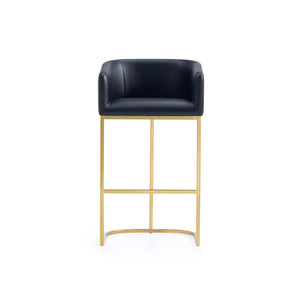 Mid-Century Modern Stool With Steel Base