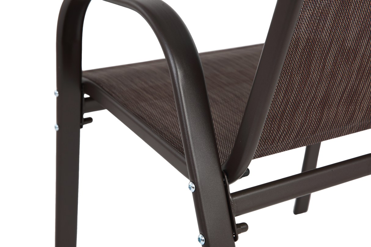 6 Piece Patio Chairs with High Backrest and Armrest - Brown